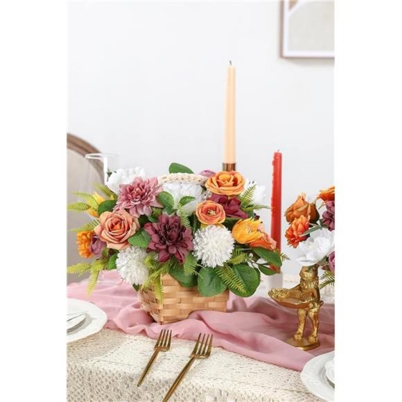 26Heads Artificial Flowers Bulk Wedding Decorations Mix Silk Fake Flowers DIY - Picture 4 of 6